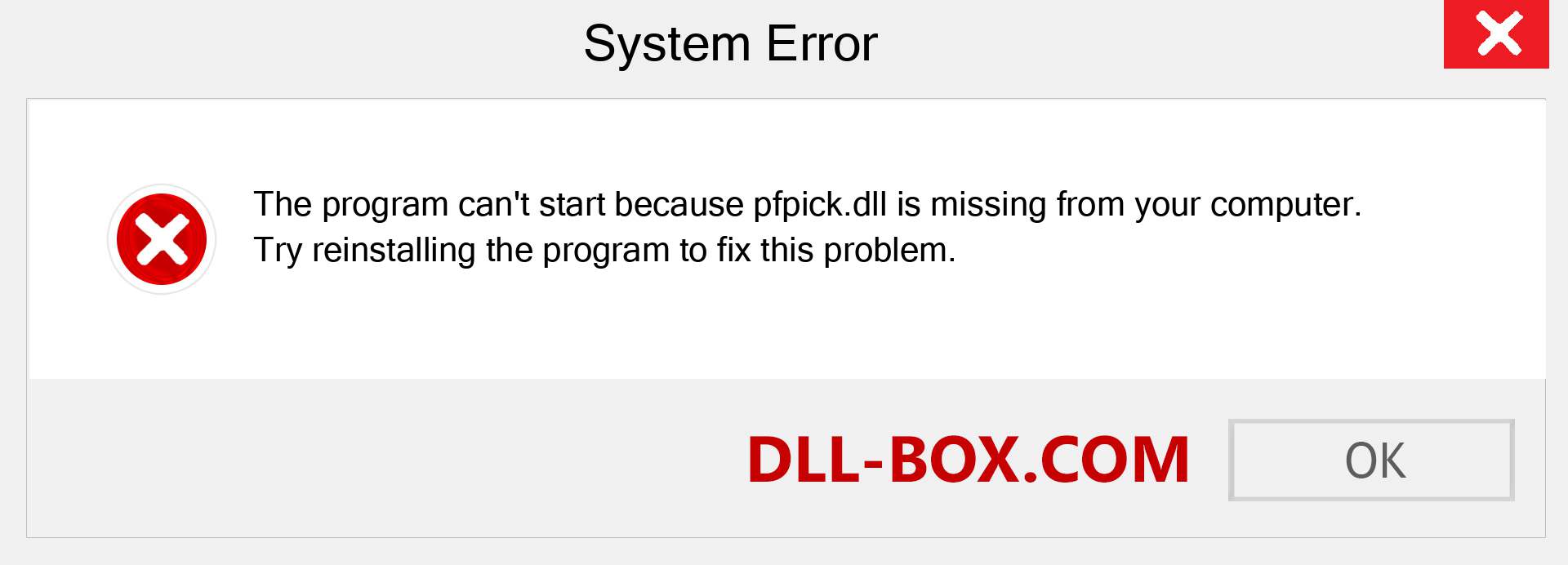  pfpick.dll file is missing?. Download for Windows 7, 8, 10 - Fix  pfpick dll Missing Error on Windows, photos, images